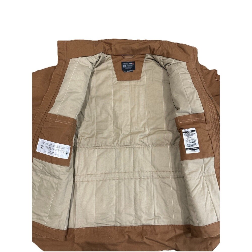 Carhartt 102182 Flame Resistant Full Swing Quick Duck Coat 3XL Reg CAT 3 Brown - Picture 6 of 13